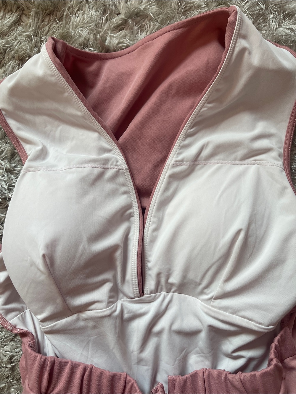 HALARA Rose Mauve Sleeveless V-Neck Wide-Leg Jumpsuit - Picture 6 of 6